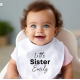 Personalised Little Sister Baby Bib
