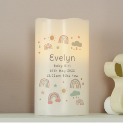 Personalised Rainbow Night Light LED Candle